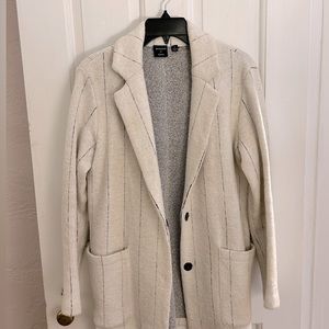 White Coat with Thin Stripe Detail